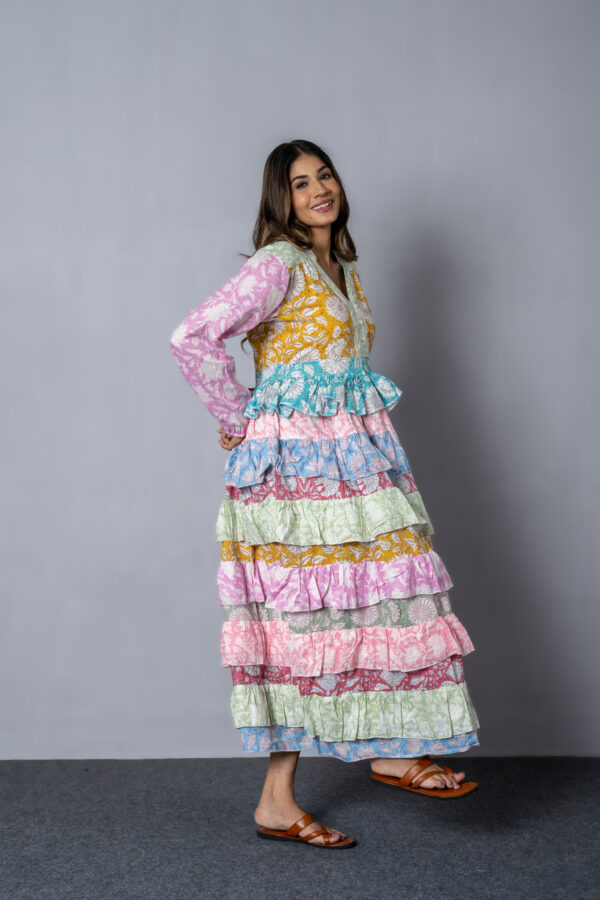 Floral Harmony Tiered Dress